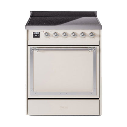 GREE ILVE 30 Inch Nostalgie II Noblesse Freestanding Induction Range with 4 Elements, Solid Door with Chrome Trim - UNI304QNMPBKC