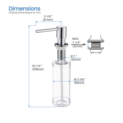 Kibi Bari Single Handle Pull Down Kitchen Bar Sink Faucet With Soap Dispenser in Chrome Finish - C-KKF2015CH-KSD100CH