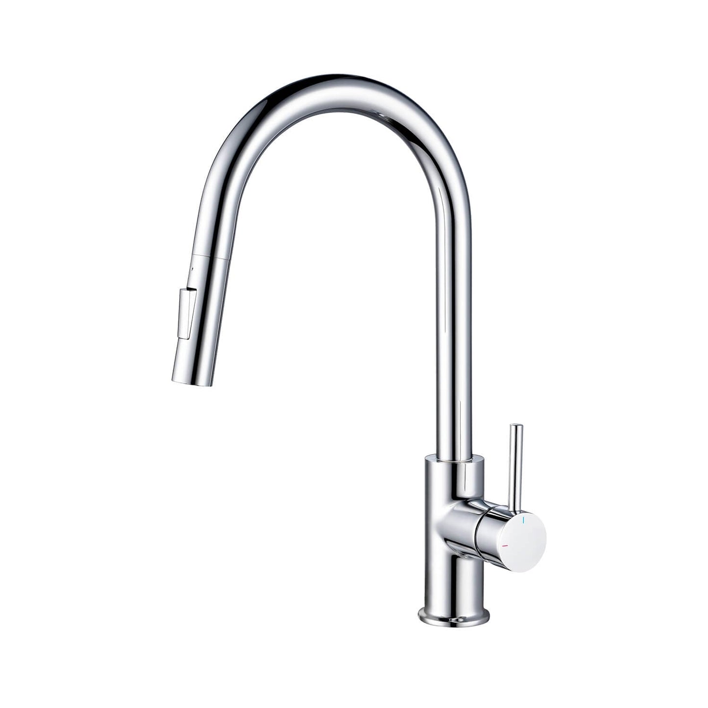 Kibi Circular Single Handle Pull Down Kitchen Faucet in Chrome Finish - KKF2013CH
