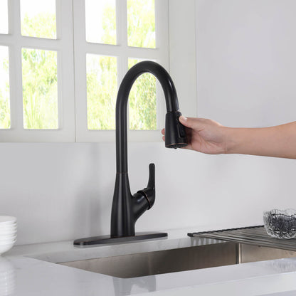 Kibi Single Handle Pull Down Kitchen Faucet In Oil Rubbed Bronze Finish - F101ORB