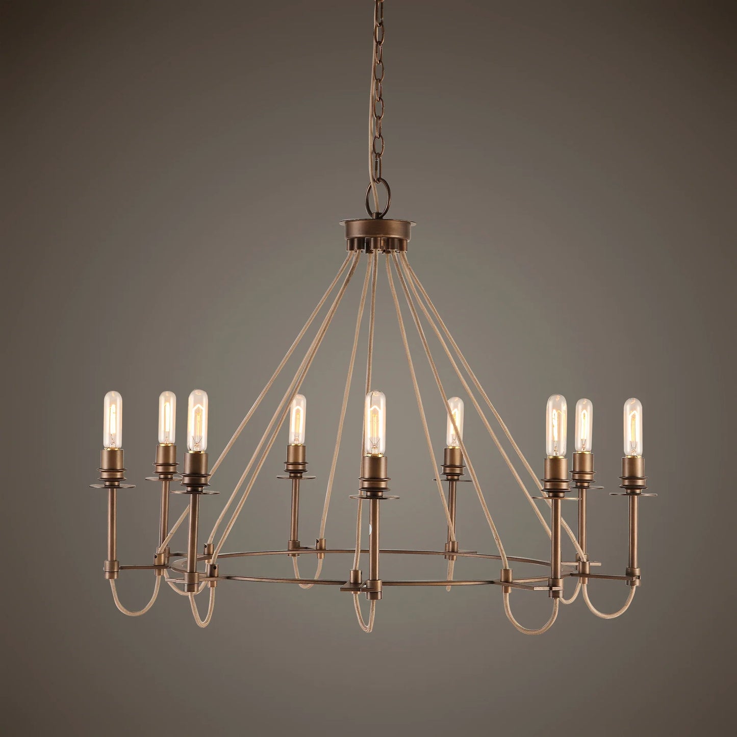 Uttermost Lyndhurst Industrial 9 Light Chandelier 21321