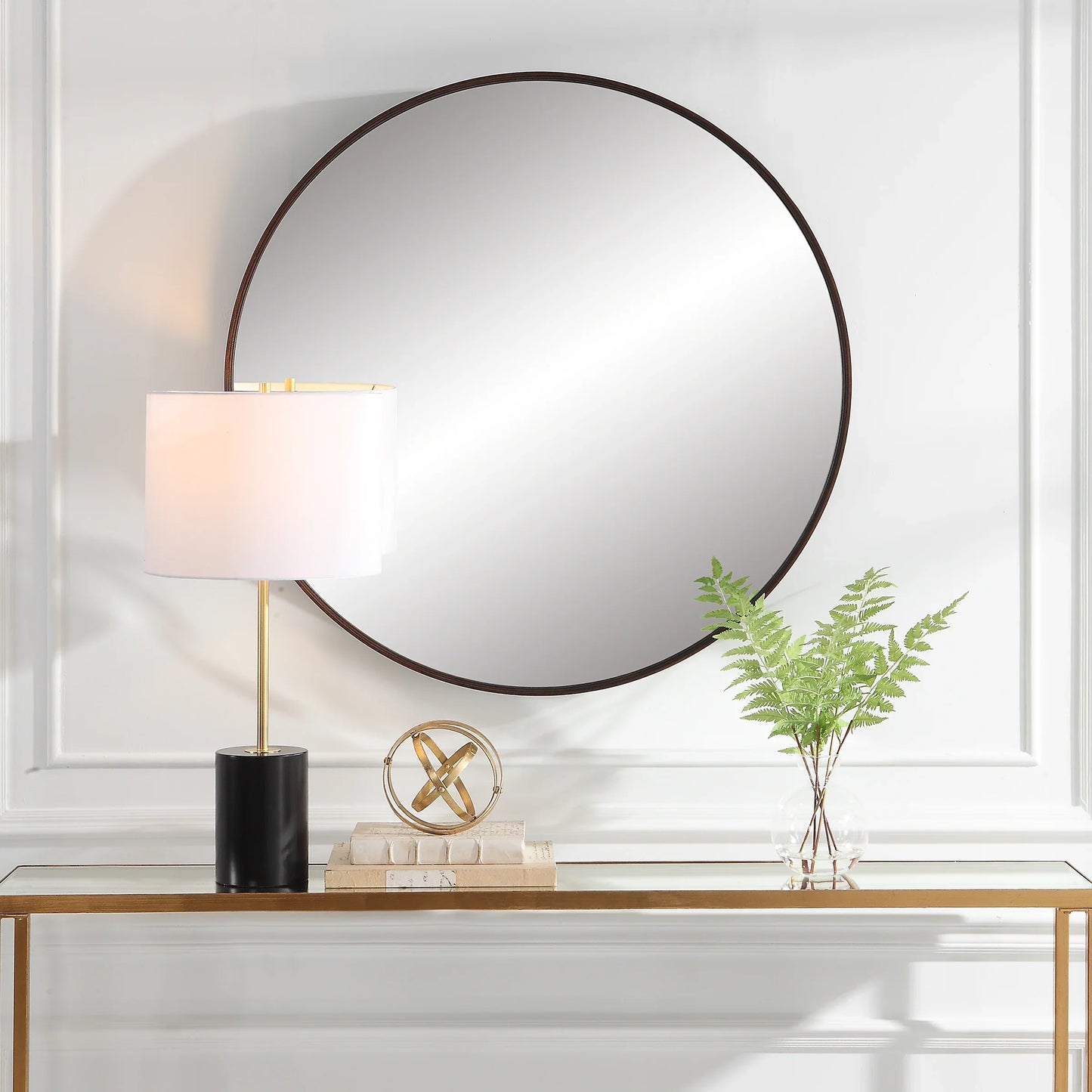 Uttermost Eden Mahogany Round Mirror 09869