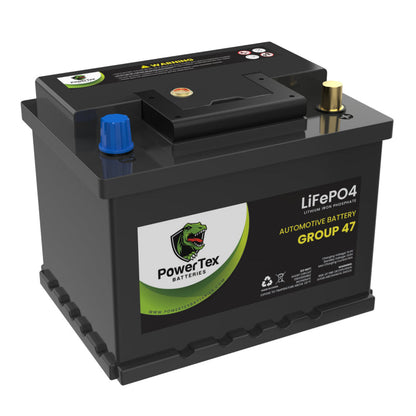 PowerTex 2023 Toyota Venza L4 2.5LReplacement Car Battery BCI Group 47 Lithium LiFePO4 Automotive Powertex Battery - PTLG47-070