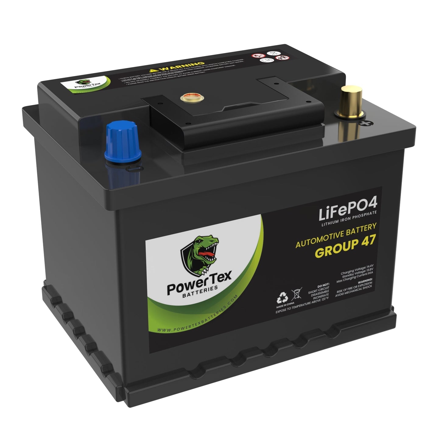 PowerTex 2019 Toyota Camry, Solara Car Battery BCI Group 47 H5 Lithium LiFePO4 Replacement Automotive Battery - PTLG47-511