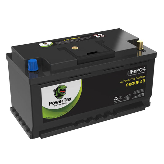 PowerTex 2022 Audi SQ5 V6 3.0LReplacement Car Battery BCI Group 49 Lithium LiFePO4 Automotive Powertex Battery - PTLG49-0212