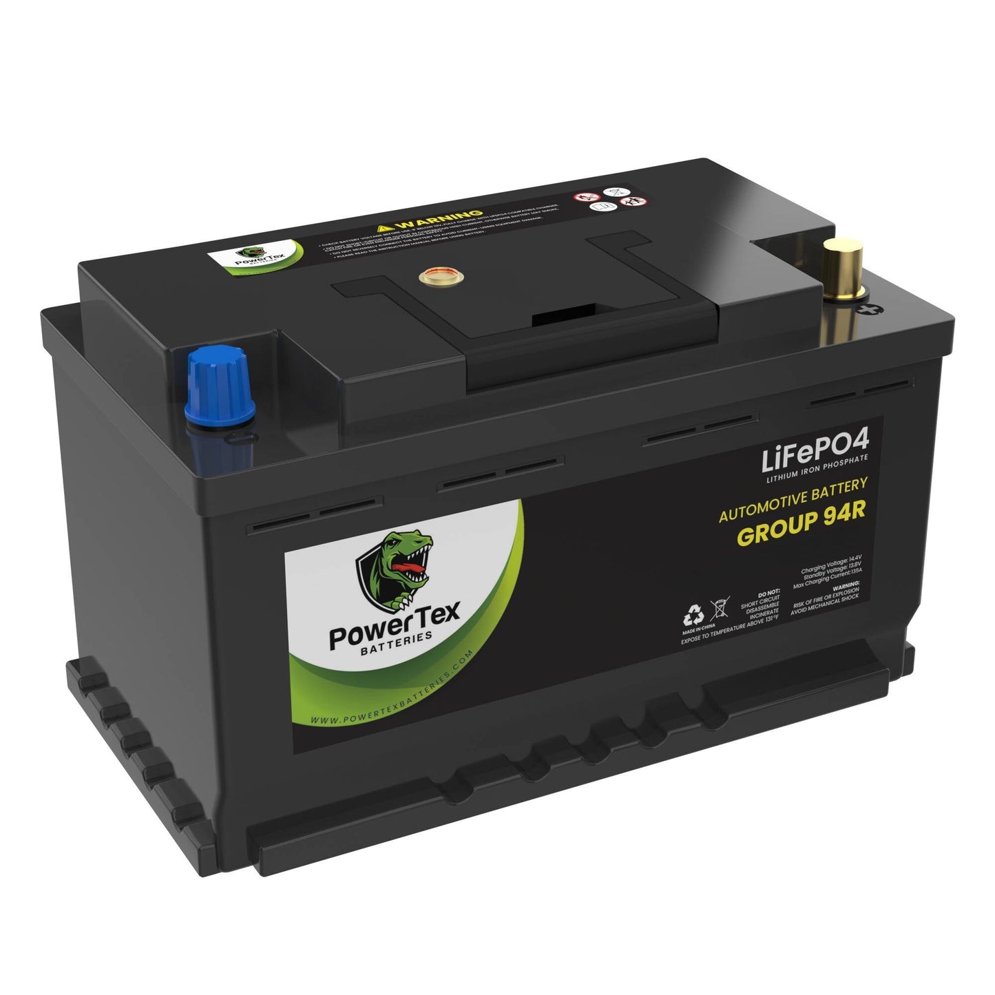 PowerTex 2017 Infiniti QX30 Car Battery BCI Group 94R / H7 Lithium LiFePO4 Automotive Battery - PTLG94R-888