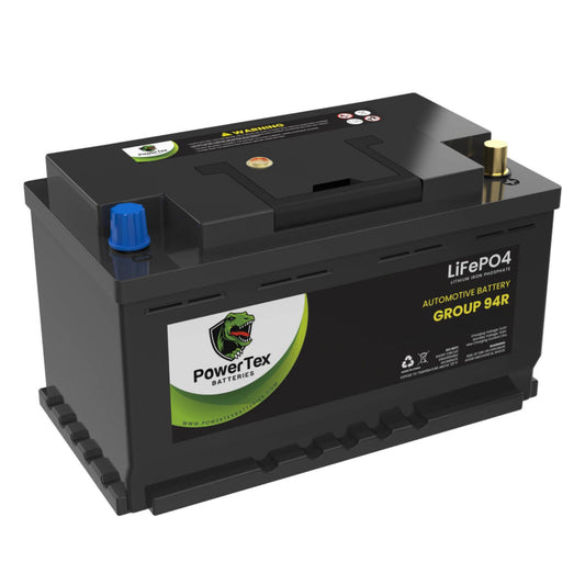 PowerTex 2023 Ram 1500 V6 3.6L Replacement Car Battery BCI Group 94R Lithium LiFePO4 A - PTLG94R-0343utomotive Powertex Battery