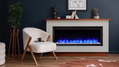 SimpliFire 72" Allusion Platinum Recessed Linear Electric Fireplace - SF-ALLP72-BK