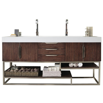 James Martin Vanities Columbia 72" Double Vanity - 388-V72D-AGR-MB-DGG