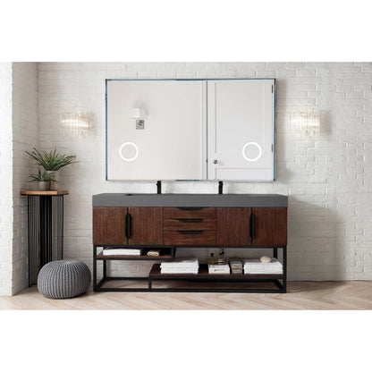 James Martin Vanities Columbia 72" Double Vanity - 388-V72D-AGR-MB-DGG