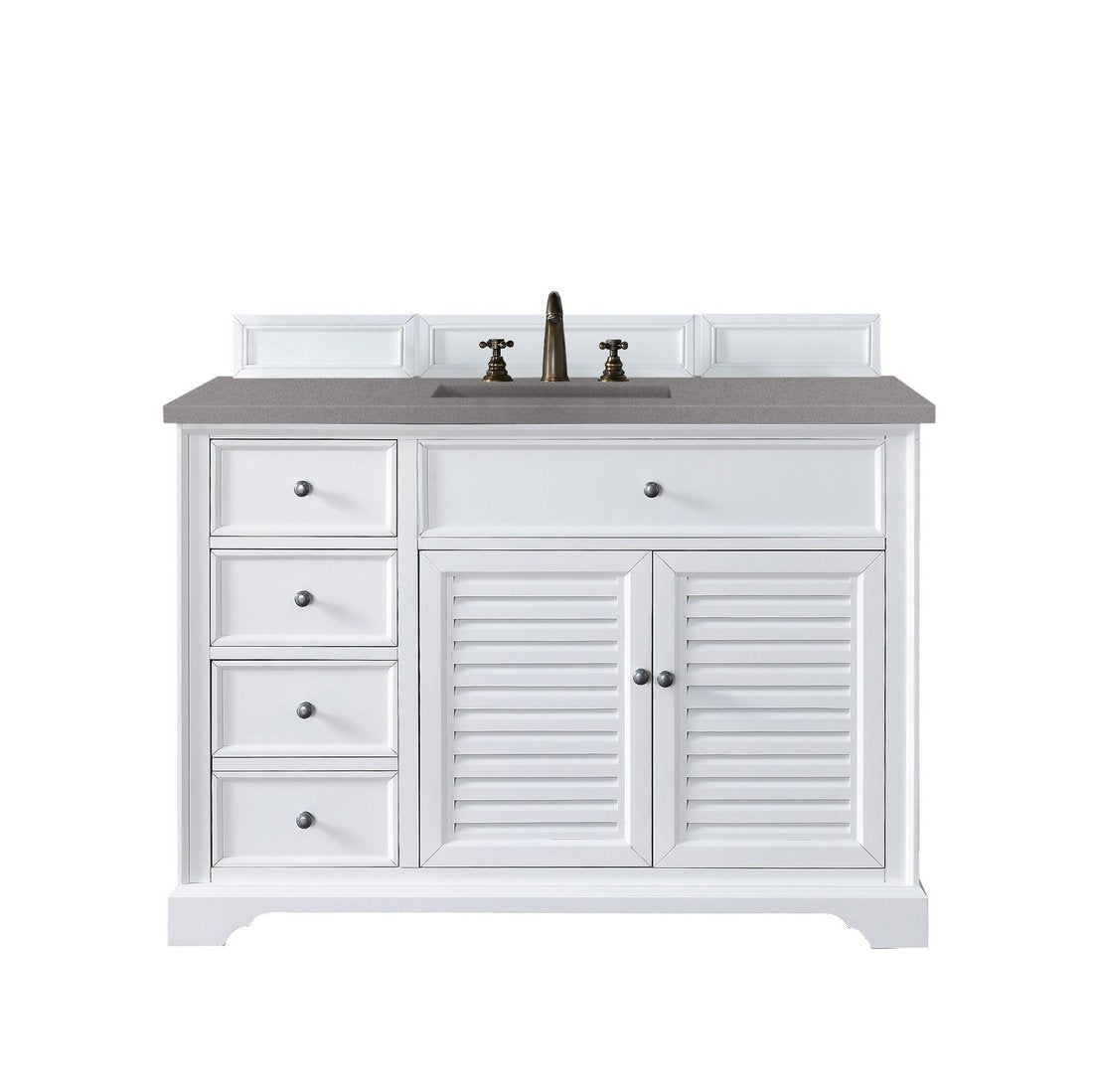 James Martin Vanities Savannah 48" Bright White Single Vanity - 238-104-V48-BW-3AF