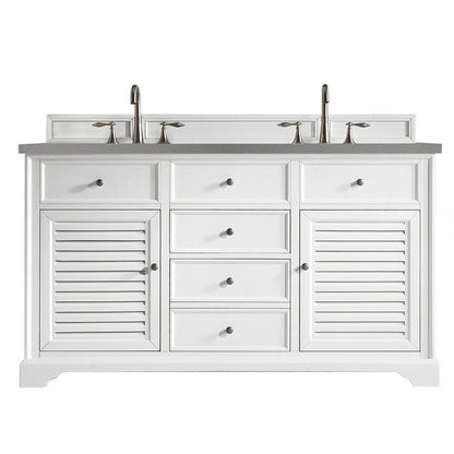 James Martin Vanities Savannah 60" Bright White Double Vanity - 238-104-V60D-BW-3AF