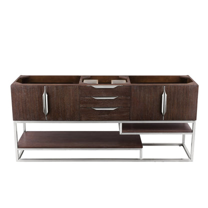 James Martin Vanities Columbia 72" Double Vanity - 388-V72D-AGR-MB-DGG