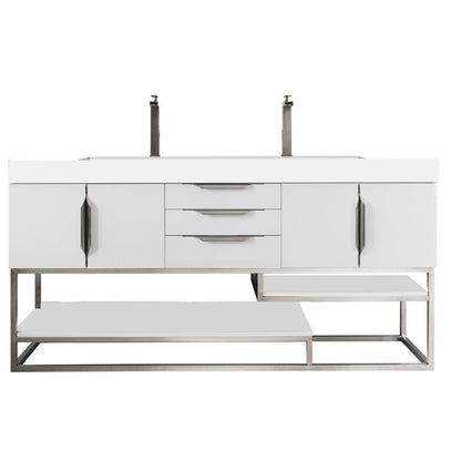 James Martin Vanities Columbia 72" Double Vanity - 388-V72D-AGR-MB-DGG