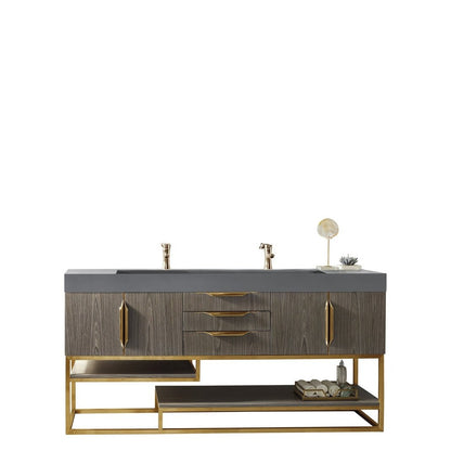 James Martin Vanities Columbia 72" Double Vanity - 388-V72D-AGR-MB-DGG