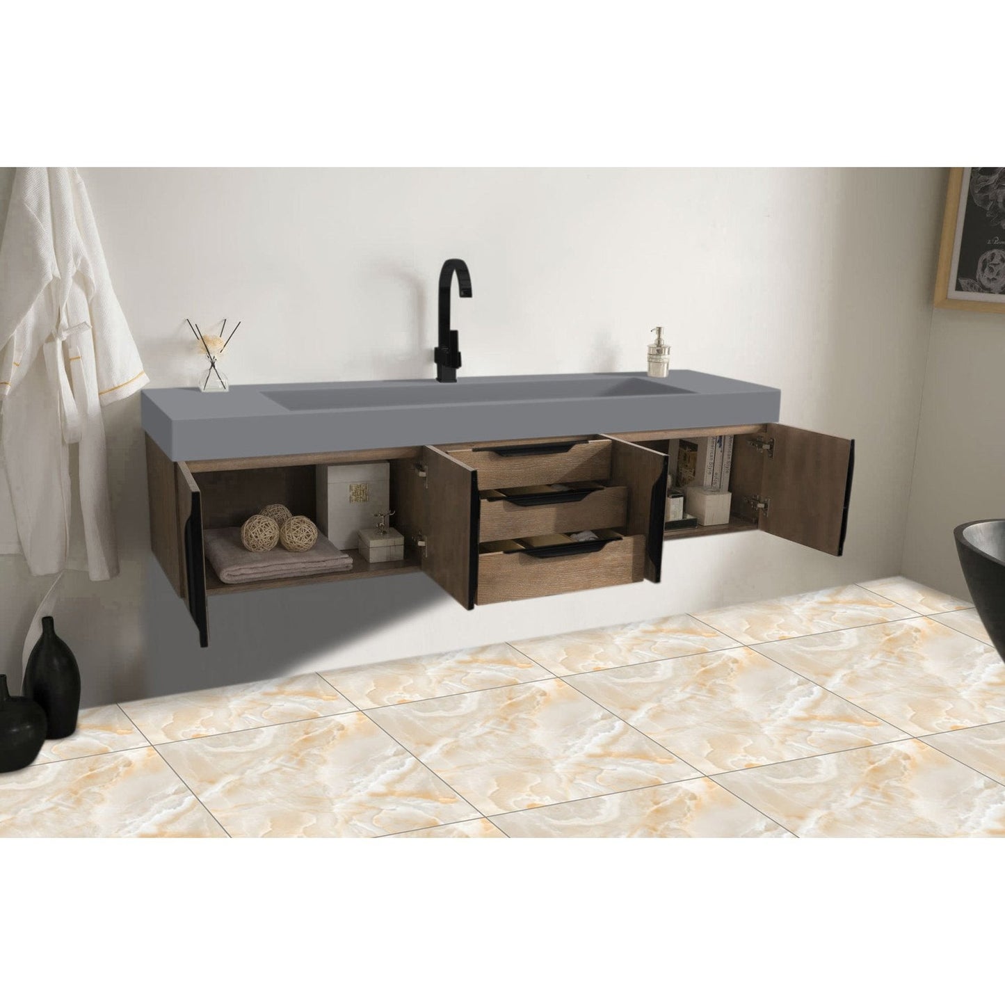 James Martin Vanities Mercer Island 72" Single Vanity - 389-V72S-AGR-G-DGG