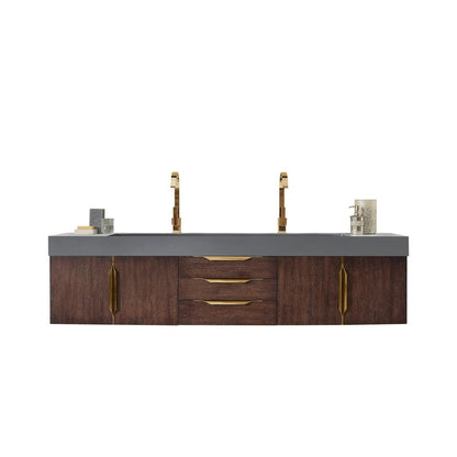 James Martin Vanities Mercer Island 72" Double Vanity - 389-V72D-AGR-G-DGG