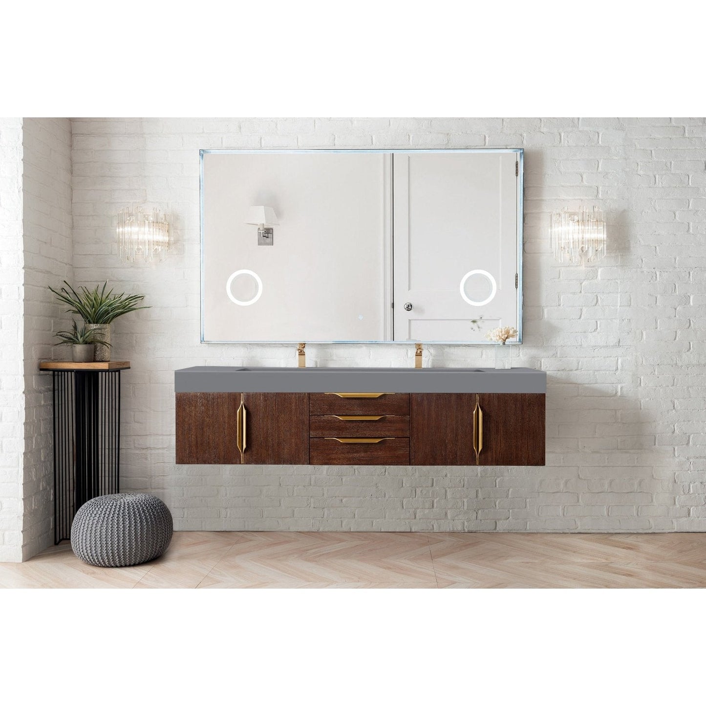 James Martin Vanities Mercer Island 72" Double Vanity - 389-V72D-AGR-G-DGG