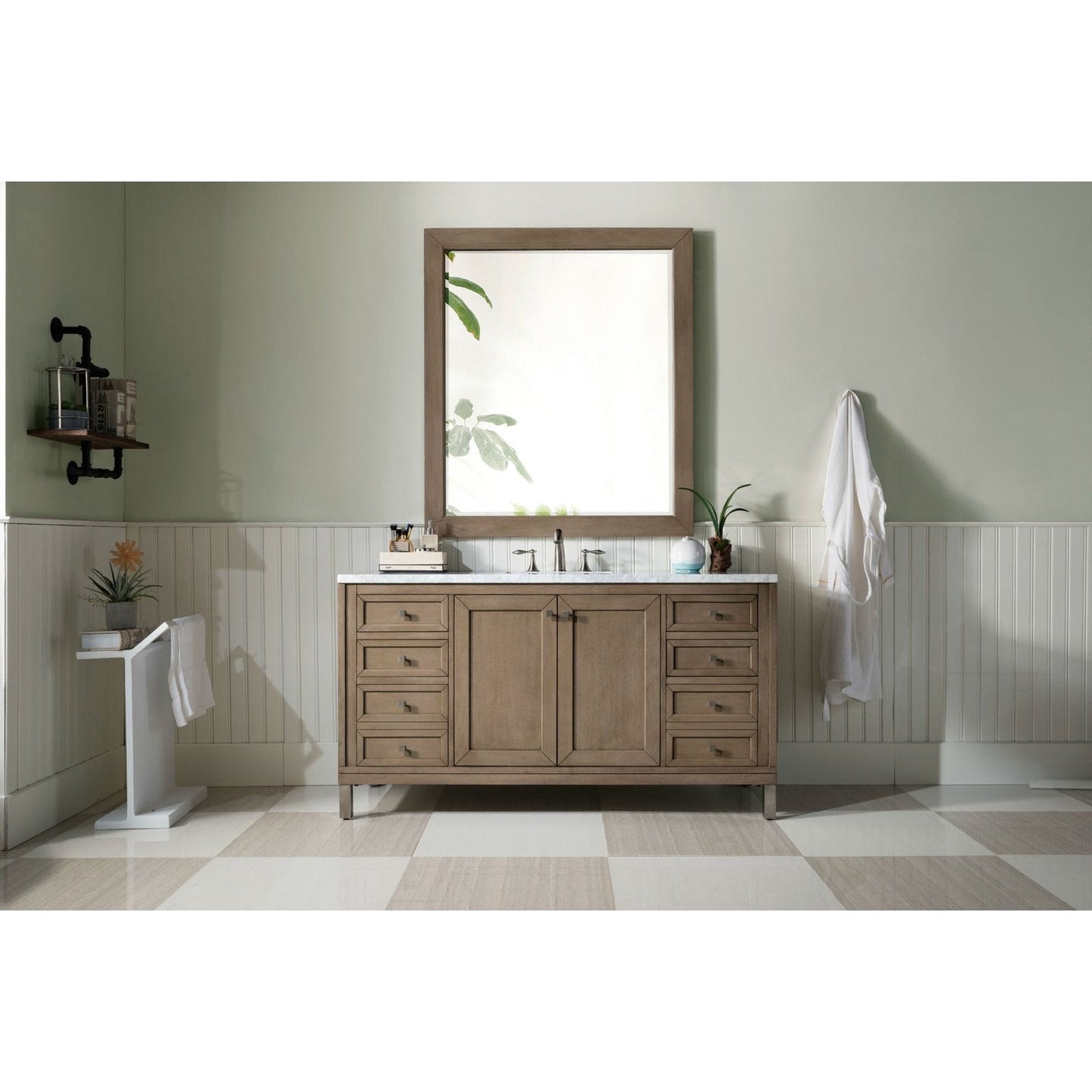 James Martin Vanities Chicago 60" Single Vanity - 305-V60S-WWW-3AF