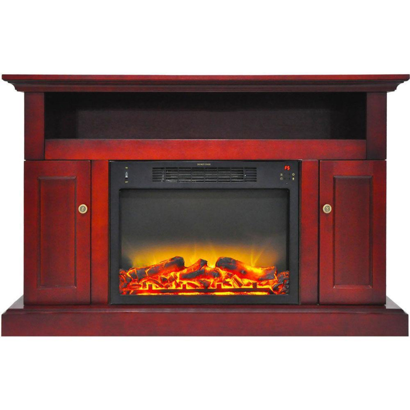 Cambridge Sorrento Electric Fireplace with an Enhanced Log Display and 47 In. Entertainment Stand in Cherry - CAM5021-2CHRLG2
