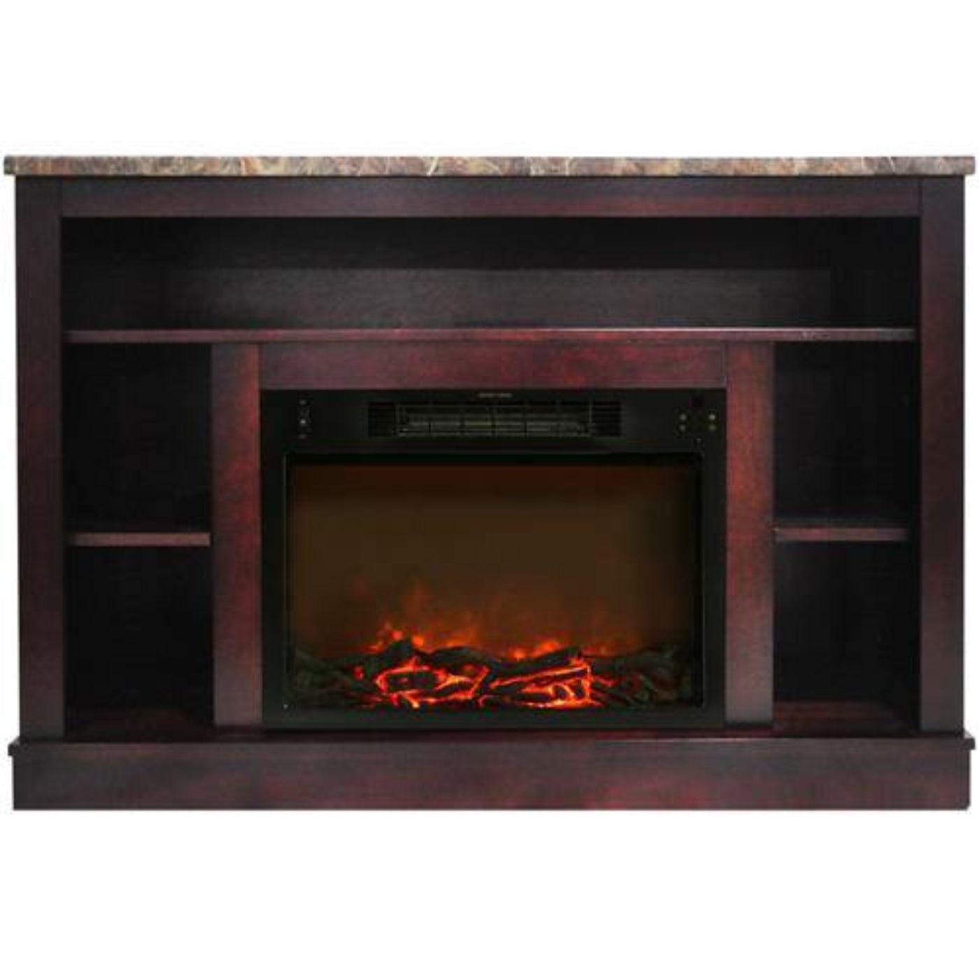 Cambridge 47 In. Electric Fireplace with a 1500W Log Insert and Cherry Mantel - CAM5021-1CHR