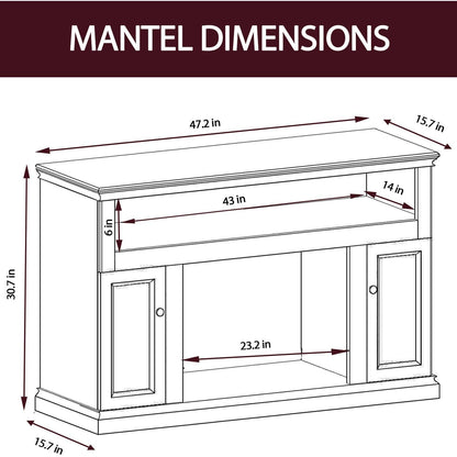 Cambridge 47-In. Sorrento Electric Fireplace with Multi-Color LED Insert and Entertainment Stand in Cherry - CAMBR5021-2CHRLED