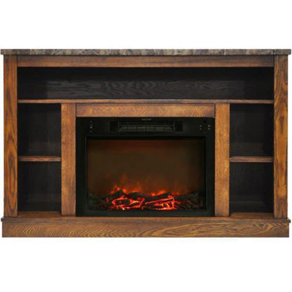 Cambridge Seville Electric Fireplace Heater with 47-In. Cherry TV Stand, Enhanced Log Display, Multi-Color Flames, and Remote Control - CAM5021-1CHRLG3
