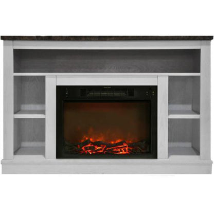 Cambridge Seville Electric Fireplace Heater with 47-In. Cherry TV Stand, Enhanced Log Display, Multi-Color Flames, and Remote Control - CAM5021-1CHRLG3