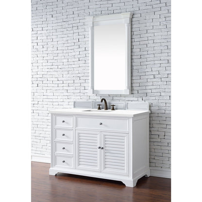James Martin Vanities Savannah 48" Bright White Single Vanity - 238-104-V48-BW-3AF
