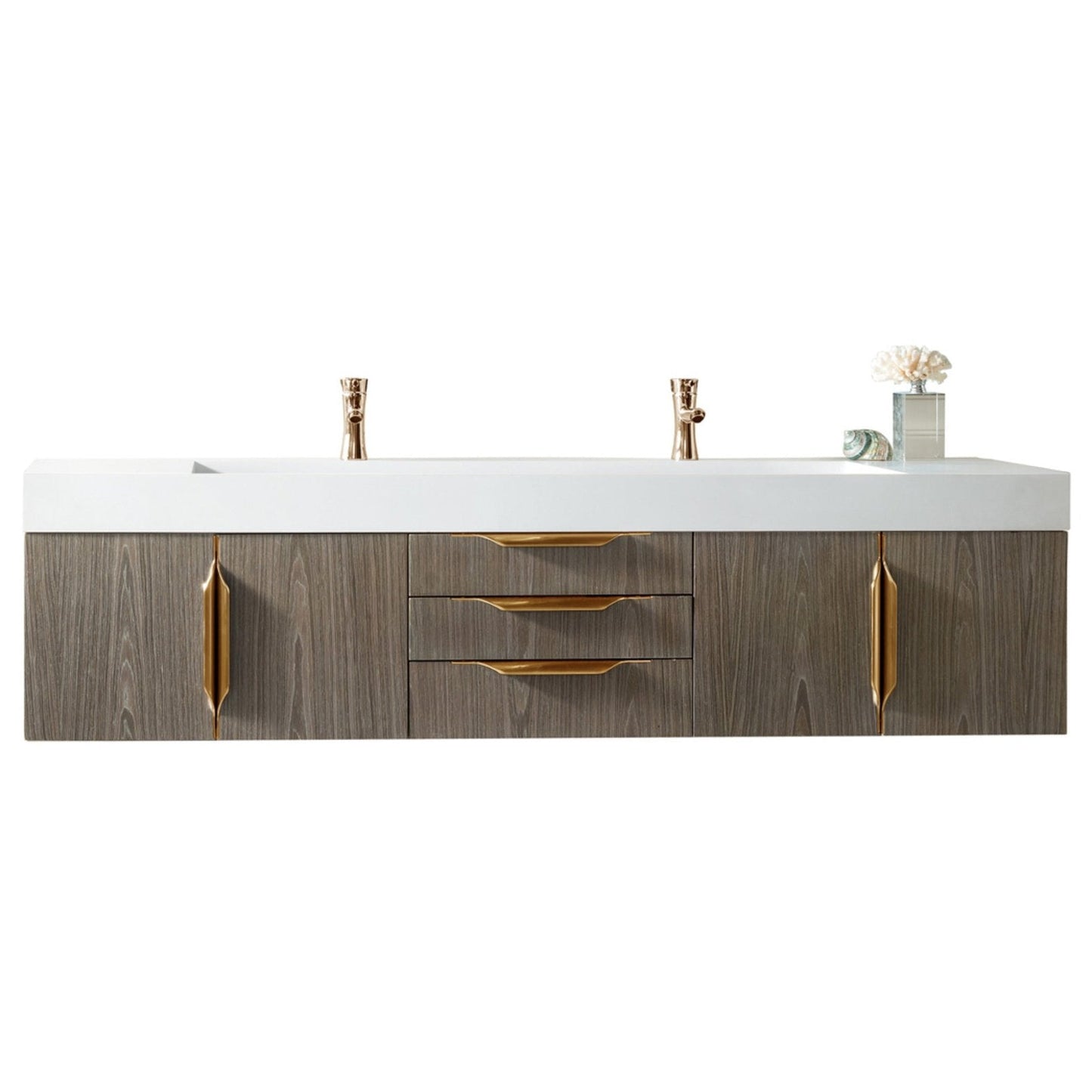 James Martin Vanities Mercer Island 72" Double Vanity - 389-V72D-AGR-G-DGG