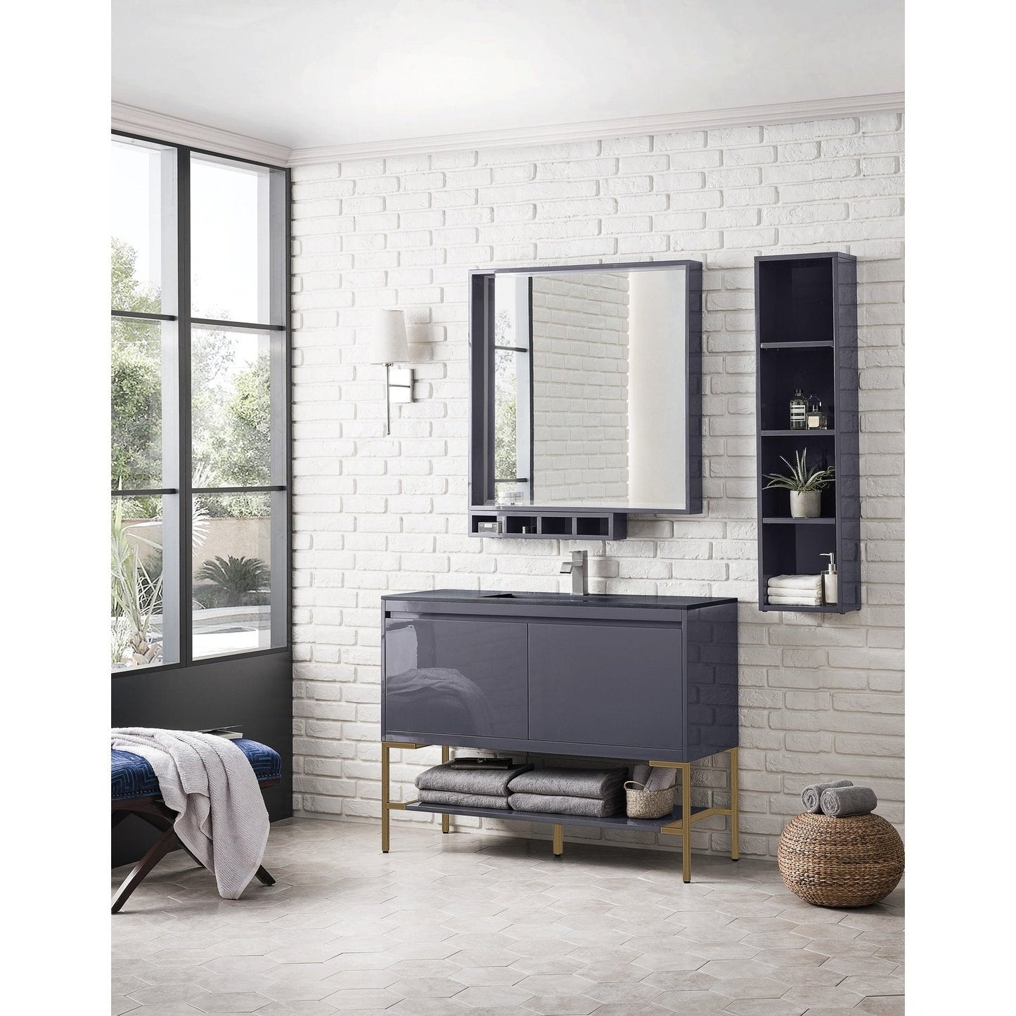 James Martin Vanities Milan 47.3" Single Vanity Cabinet - 801V47.3GWRGDCHB