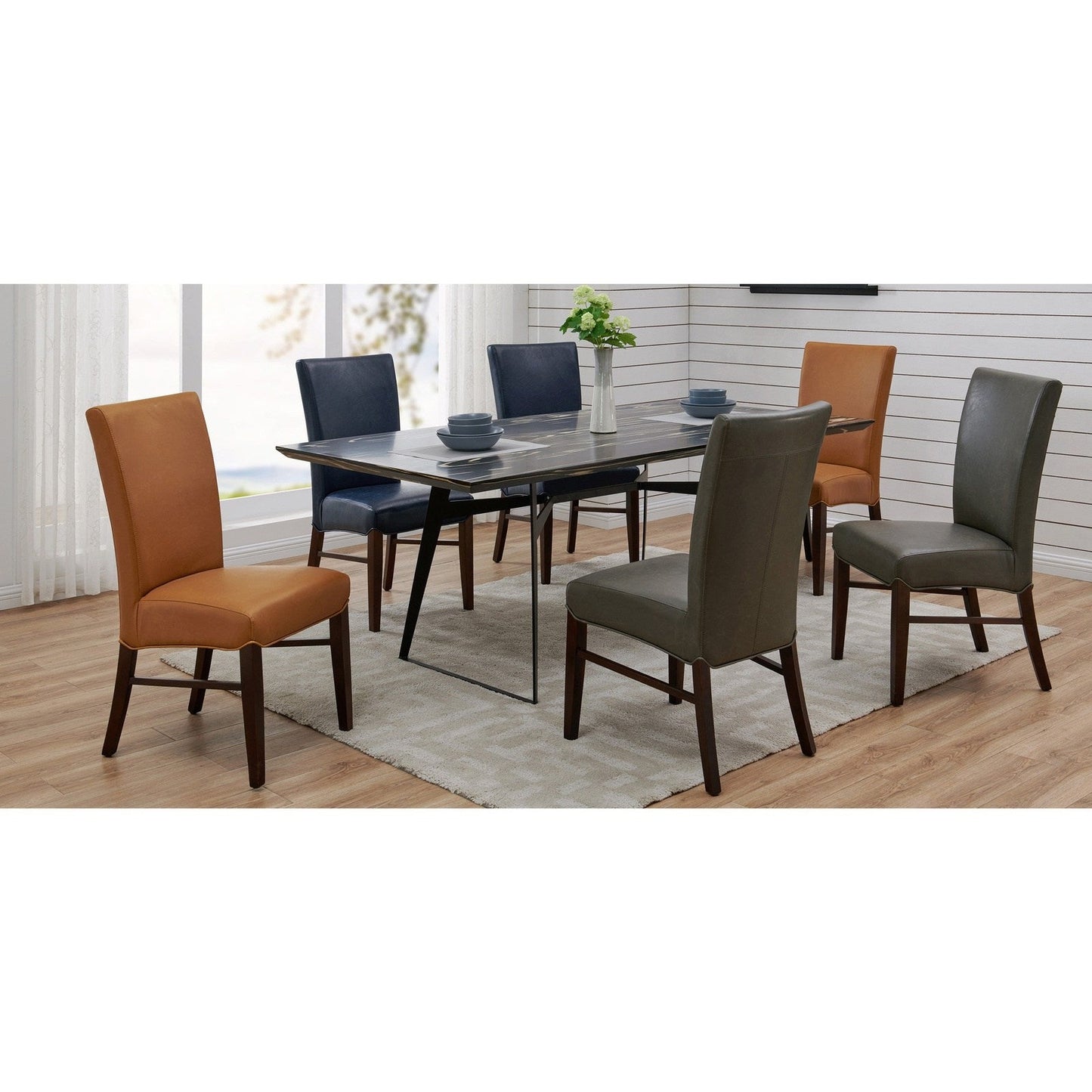 New Pacific Direct Milton Bonded Leather Chair, (Set of 2)  - 268239B-V05