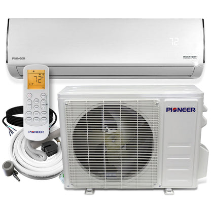 Pioneer Diamante Ultra 9,000 BTU 23.5 SEER2 Ductless Mini-Split Inverter++ Energy-Star Wi-Fi Air Conditioner Heat Pump Full Set 230V with 16 Ft. Kit - WYT009GLFI22RL