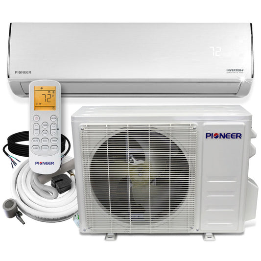 Pioneer Diamante Pro Series 12,000 BTU 19 SEER2 Ductless Mini-Split Air Conditioner Inverter+ Heat Pump Full Set 230V with 16 Ft. Kit - WYT012GLFI19RL