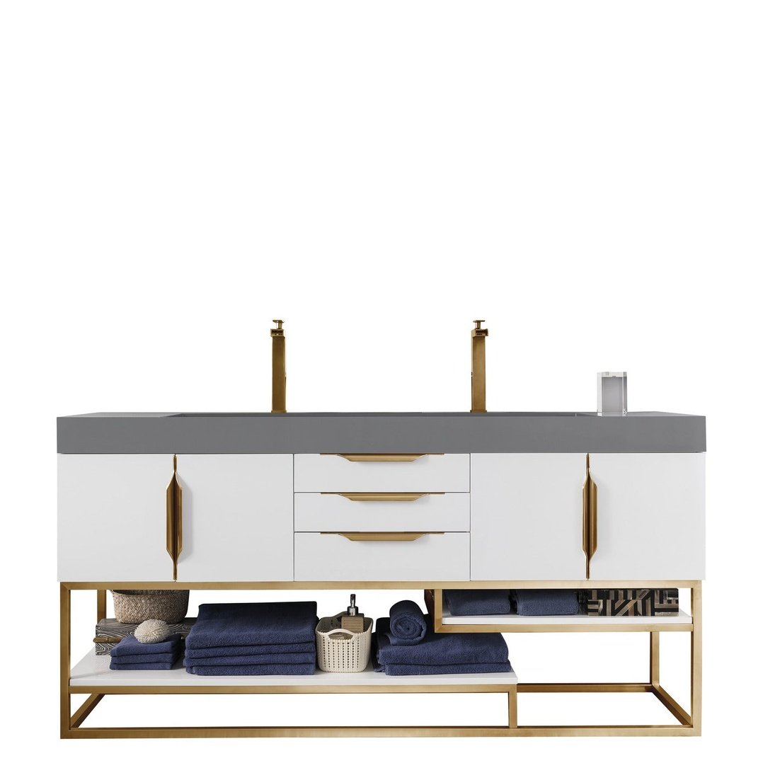 James Martin Vanities Columbia 72" Double Vanity - 388-V72D-AGR-MB-DGG