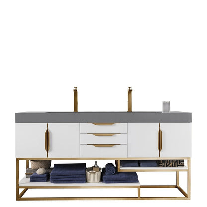 James Martin Vanities Columbia 72" Double Vanity - 388-V72D-AGR-MB-DGG