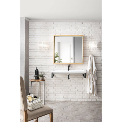 James Martin Vanities Milan 35.4" Square Cube Mirror - 803-M35.4-GW
