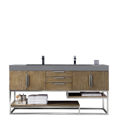 James Martin Vanities Columbia 72" Double Vanity - 388-V72D-AGR-MB-DGG