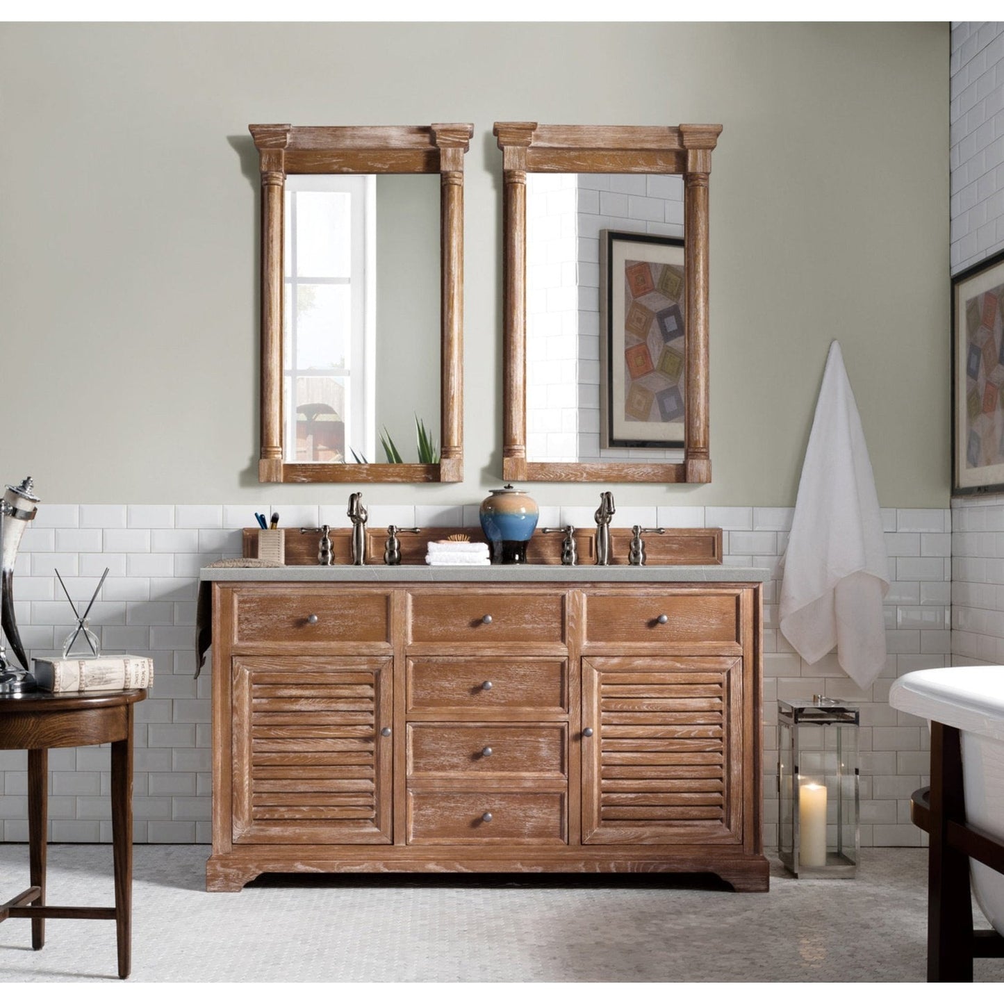 James Martin Vanities Savannah 60" Driftwood Double Vanity - 238-104-5611-3AF