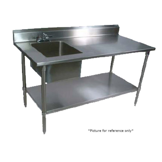 John Boos EPT6R5-3048SSK-L Work Table with Prep Sink - JBEPT6R53048SSKL