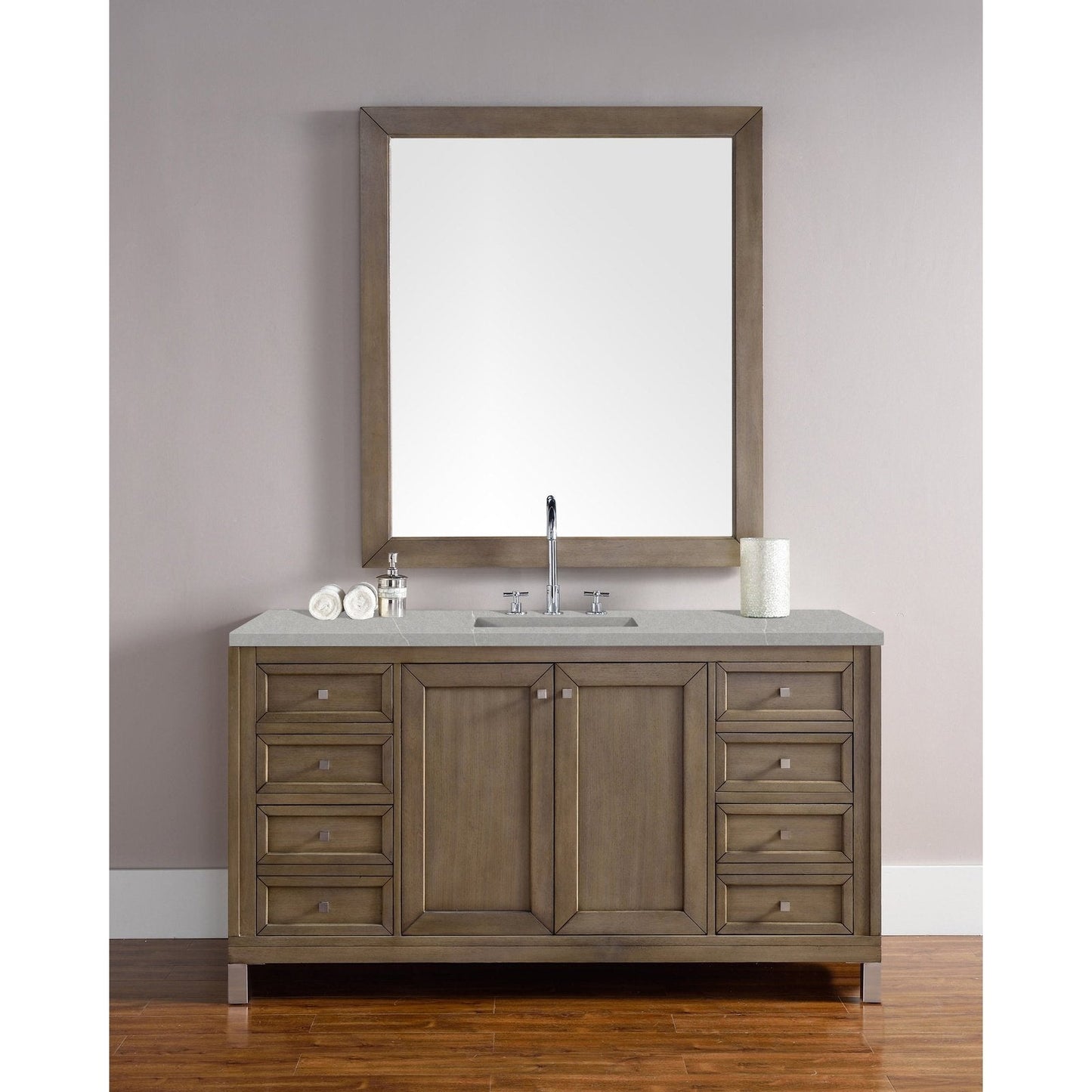 James Martin Vanities Chicago 60" Single Vanity - 305-V60S-WWW-3AF