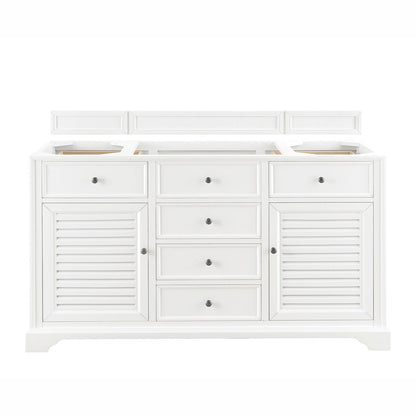 James Martin Vanities Savannah 60" Bright White Single Vanity - 238-104-V60S-BW-3AF