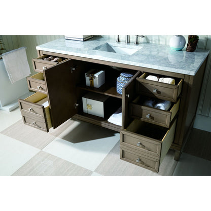 James Martin Vanities Chicago 60" Single Vanity - 305-V60S-WWW-3AF