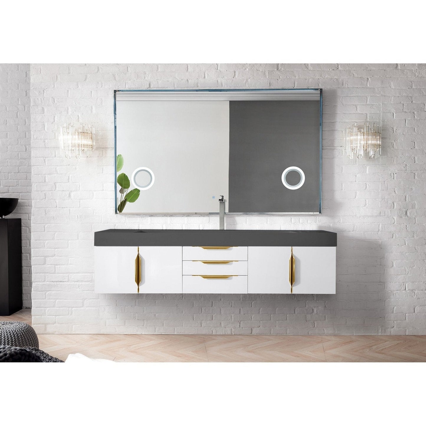James Martin Vanities Mercer Island 72" Single Vanity - 389-V72S-AGR-G-DGG