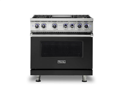 VIKING 36" Dual Fuel Range - VDR7362 Viking 7 Series Black - VDR73624GCS