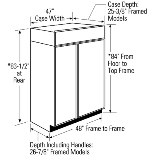MONOGRAM Monogram 48" Panel-Ready Built-In Side-by-Side Refrigerator Custom Panel Ready - ZIS480NNII