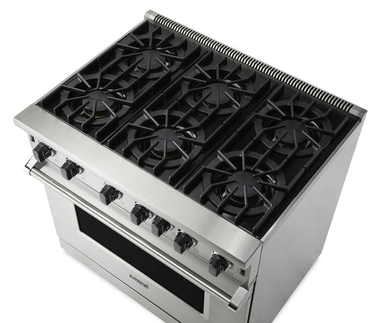 VIKING 36" Open Burner Gas Range Viking 5 Series Black - VGIC53626BON