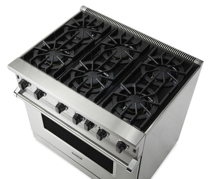 VIKING 36" Open Burner Gas Range Viking 5 Series Red - VGIC53626BSC