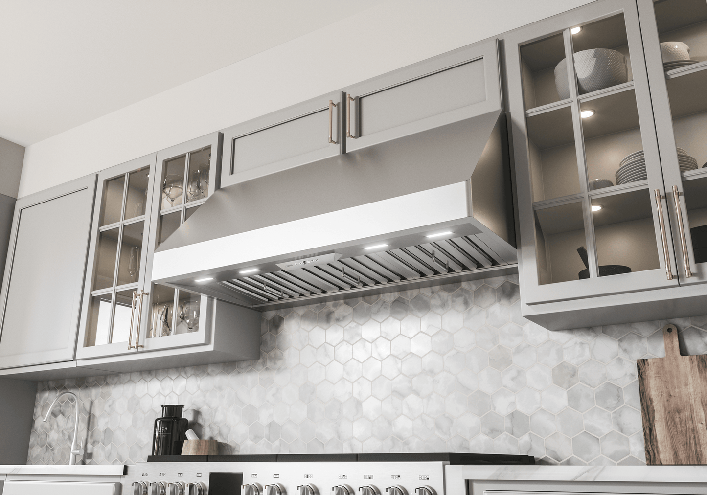 ZEPHYR Tempest II, 18in Wall, 36in, SS, LED, ACT in Stainless Steel - AK7536CS