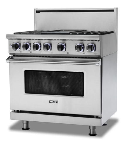 VIKING 36" Dual Fuel Range - VDR7362 Viking 7 Series Black - VDR73624GON